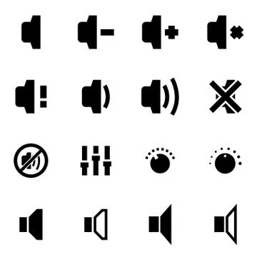 Vector black speaker icon set イラスト素材