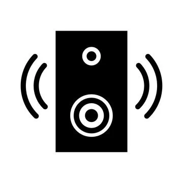 Vector black Speaker icon on white background Stock Illustration