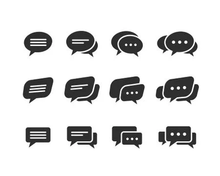 Vector black speech bubble  icons Stock Illustration