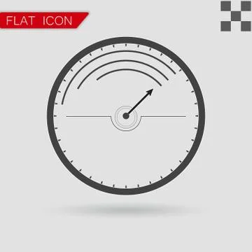 Vector Black Speedometer icon Stock Illustration