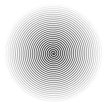 Vector black spiral isolated on white background. Stock Illustration