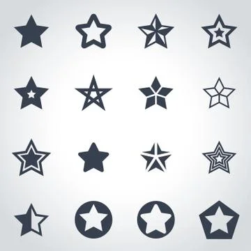 Vector black stars icon set Stock Illustration