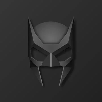 Vector Black Super Hero Mask. Face Character, Superhero Comic Book Mask Closeup Illustrazione stock