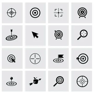 Vector black target icon set Stock Illustration