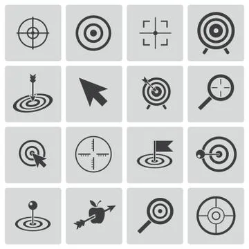 Vector Black  Target  Icons Set Stock Illustration