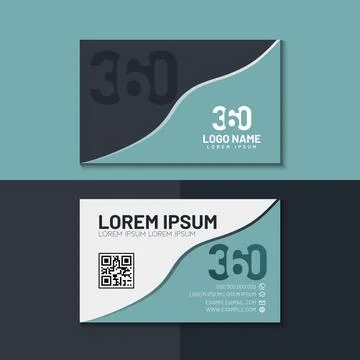 Vector Black, Teal, Grey elegant corporate business card design Stock Illustration