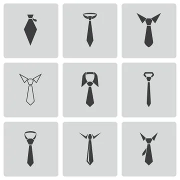 Vector black tie icons set Stock Illustration