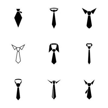 Vector black tie icons set Illustrazione stock