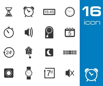 Vector black  time icons set イラスト素材