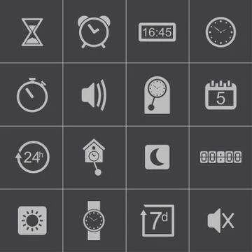Vector black  time icons set イラスト素材