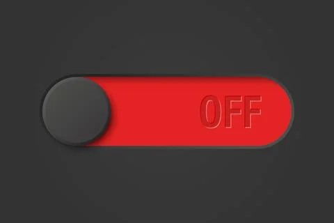 Vector Black Toggle Switch in Red OFF Position. Modern 3d Interface Element for Illustrazione stock