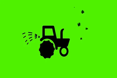Vector Black Tractor  -  Animation - Hand-Drawn - Green Screen - Loop - blue. 스톡 동영상 68614629