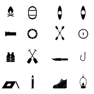 Vector black umbrella icon set. Ilustración de archivo