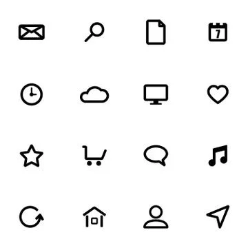 Vector black  universal  icons set Stock Illustration