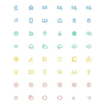 Vector black universal web icons set on gray Stock Illustration