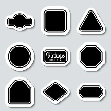 Vector black vintage labels set. Frames for design Stock Illustration