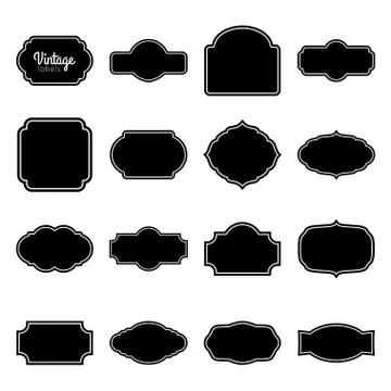 Vector black vintage labels set. Frames for design Stock Illustration