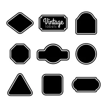 Vector black vintage labels set. Frames for design Illustrazione stock