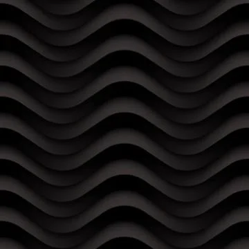 Vector black wave textured seamless background panel Stockillustratie