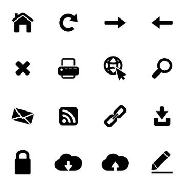 Vector black web icon set Stock-Illustration