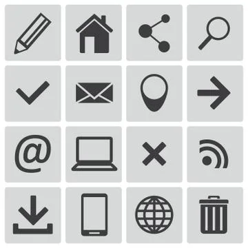 Vector Black  Web Icons Set Stock Illustration