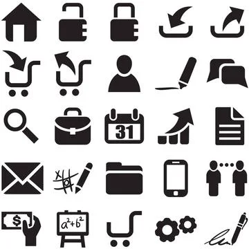 Vector black web icons Vector black web icons. Copyright: xZoonar.com/Bory... Stock Photos