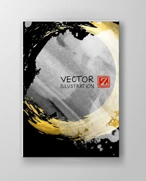 Vector Black White and Gold Design Templates Stock Illustration