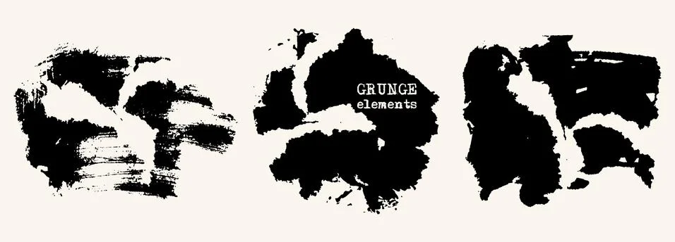 Vector black white paint, ink brush stroke. Stock Illustration