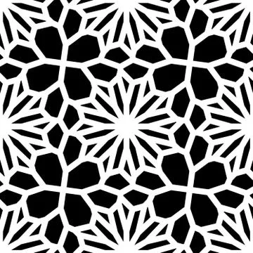 Vector Black  White Seamless Geometric Square Lace Grid Pattern Illustrazione stock