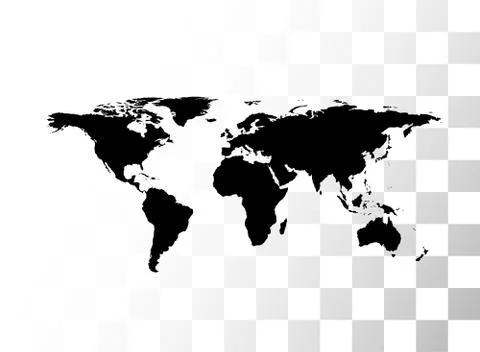 Vector black world map Stock Illustration