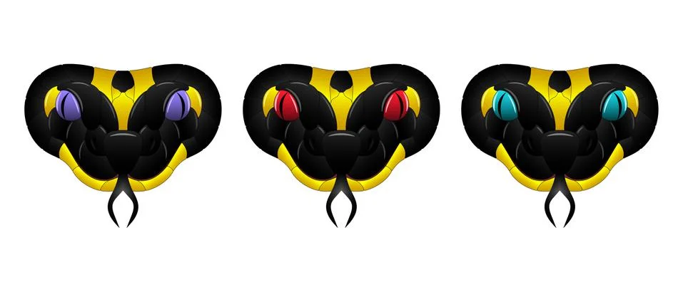 Vector Black Yellow Snake イラスト素材