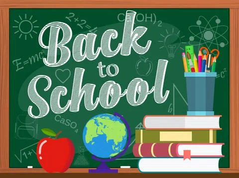Vector blackboard and back to school concept Ilustração Stock