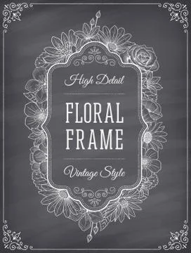 Vector blackboard frame decoration Stock Illustration