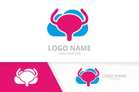 Vector bladder and cloud logo combination. Urinary tract logotype design Stock Illustration