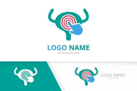 Vector bladder and cursor logo combination. Urinary tract logotype design 스톡 일러스트