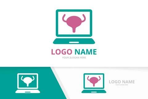 Vector bladder and notebook logo combination. Urinary tract logotype design Stock Illustration