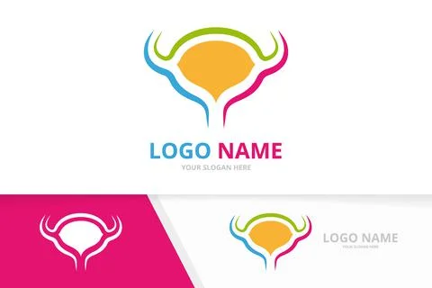 Vector bladder logo combination. Urinary tract logotype design template. Stock Illustration