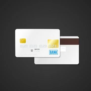 Vector blank bank card mockup. Stock Illustration