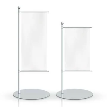 Vector blank banner flag isolated on white Stock Illustration