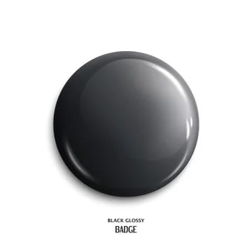Vector blank, black glossy badge or web button. Stock Illustration