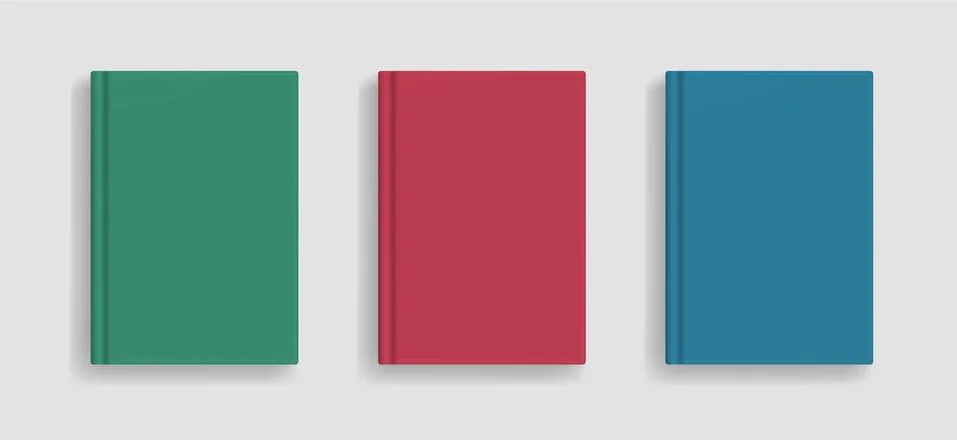 Vector blank colored realistic book cover mockup Stock Illustration