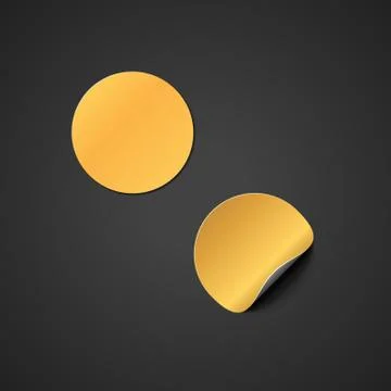 Vector blank gold sticker mockup. Stock-Illustration