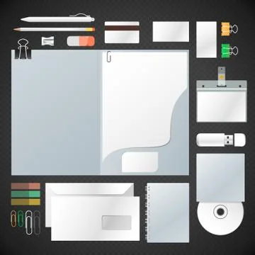 Vector blank identity set mockup. Illustrazione stock