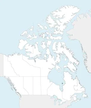 Vector blank map of Canada with provinces and territories and administrative  Stock Illustration