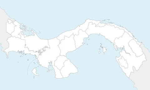 Vector blank map of Panama with provinces, indigenous regions and administr.. 库存插图