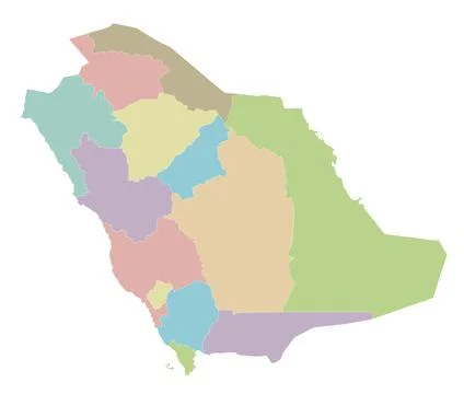 Vector blank map of Saudi Arabia with provinces and administrative divisions. Stock Illustration
