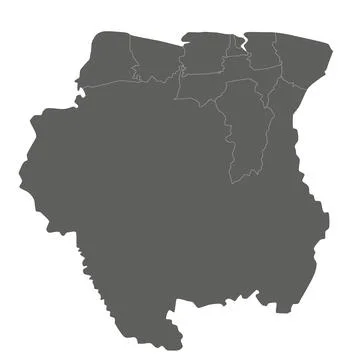 Vector blank map of Suriname with districts and administrative divisions. E.. イラスト素材