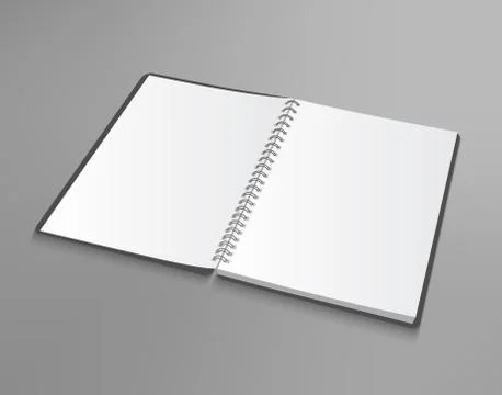 Vector blank opened notebook on gray background Stock-Illustration