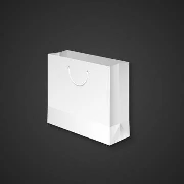 Vector blank paper bag mockup. Stock Illustration