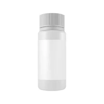 Vector Blank Plastic Packaging Bottles with Cap for Cosmetics, Vitamins. Stock Illustration